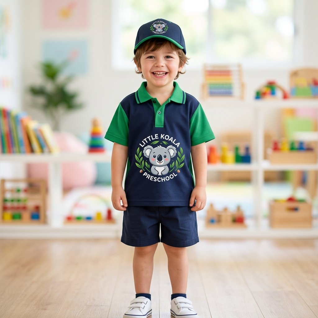 Preschool uniform brand mockup